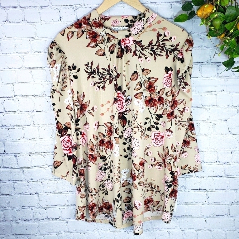 OPHELIA ROE Floral Stretch Blouse Size 1X - Picture 8 of 8